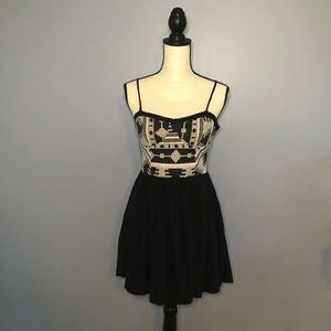 Urban Outfitters Embroidered Top Black Dress
